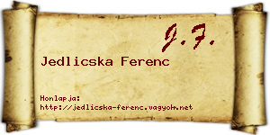 Jedlicska Ferenc névjegykártya