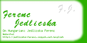 ferenc jedlicska business card